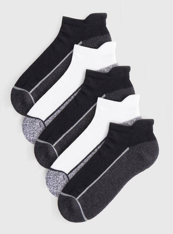 Mono Twisted Footbed Detail Trainer Socks 5 Pack 6-8.5